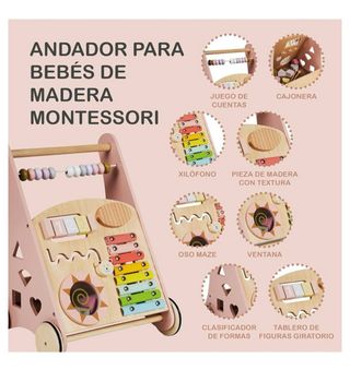 Andador de bebé de madera montessori
