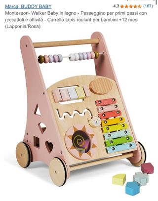 Andador de bebé de madera montessori