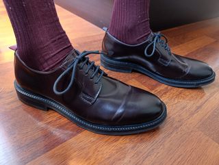 ZAPATOS HOMBRE PIEL COLOR BURDEOS