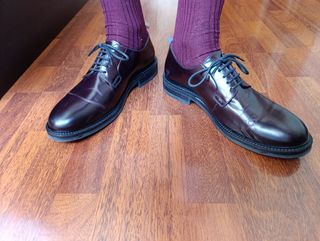 ZAPATOS HOMBRE PIEL COLOR BURDEOS