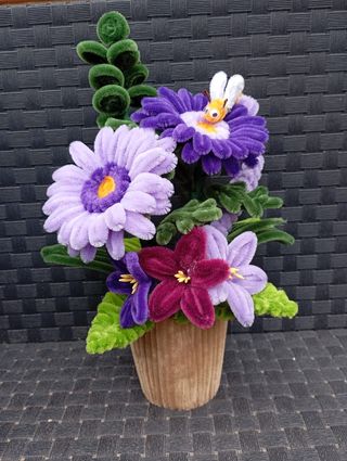 Flores con limpiapipas