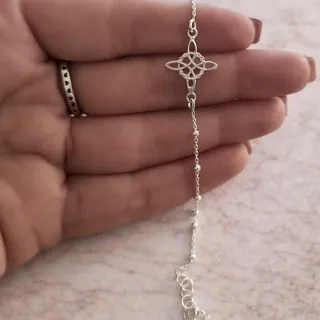 ÚLTIMA! Pulsera nudo de brujas con bolitas plata