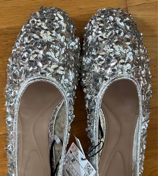 BAILARINAS ZARA PLATEADAS SIN ESTRENAR