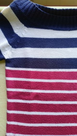 Jersey de azul, rosa y blanco