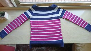 Jersey de azul, rosa y blanco