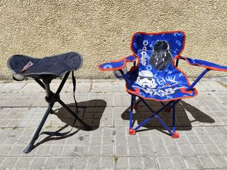 Taburete y silla plegables