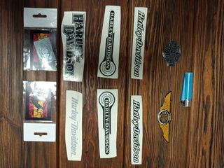 Lote pegatinas Harley-Davidson en metal y vinilo