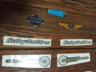 Lote pegatinas Harley-Davidson en metal y vinilo