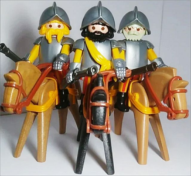 Playmobil 3 conquistadores a caballo