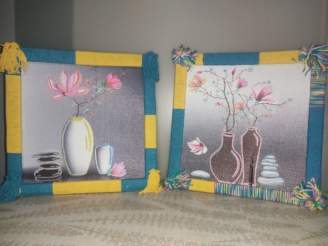 Rebaja Dúo lienzos vasijas originales