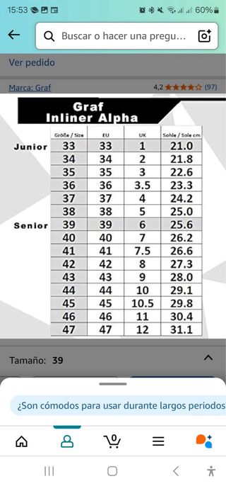 Patines Hockey Graf Alfa Senior Talla 39