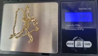  Cadena Singapour de oro 18k, 2.09gr, 40cms. 