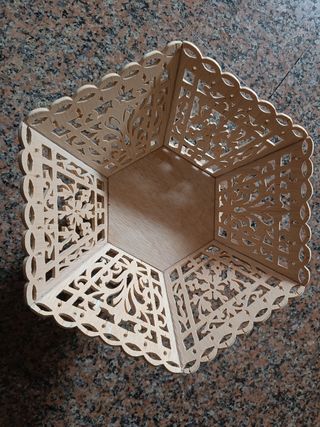 Frutero florero madera hecho a mano