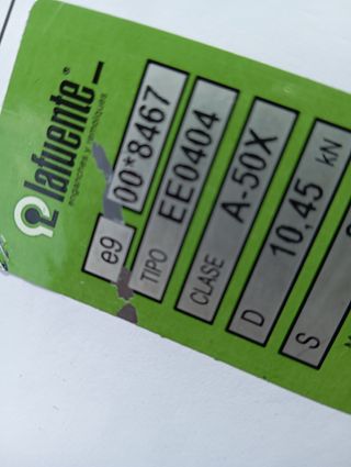 Identificación / placa enganche Lafuente Tipo: EE0