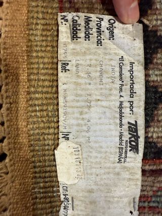 Alfombra India auténtica, hecha a mano 2,36 x 1,72