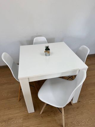 Mesa Blanca y 4 Sillas Diseño Nórdico: ¡Todo Nuevo