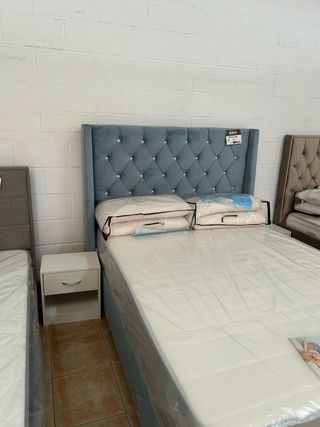 Cama Matrimonio 135x190 AZUL + Cabecero!