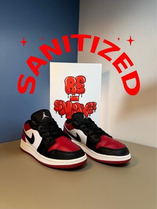 Jordan 1 Low Bred Toe GS  Sanificata