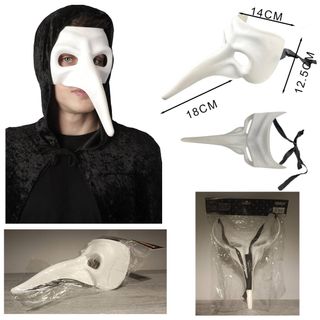 Máscara Médico de la peste Negra Blanco Adulto