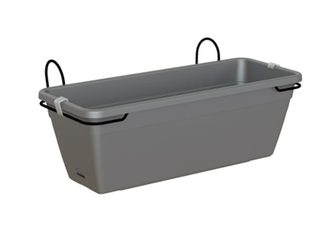 Maceta / jardinera con soporte para barandilla
