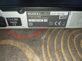 DVD Sony cd-dvd modelo DVP SR100
