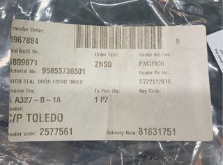JUNTA SELLO GOMA DE PUERTA PORSCHE CAYENNE