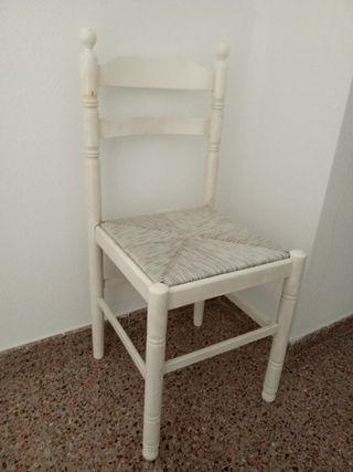 Silla Madera lacado blanco
