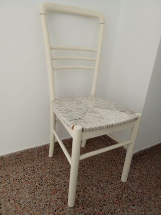 Silla Madera lacado blanco