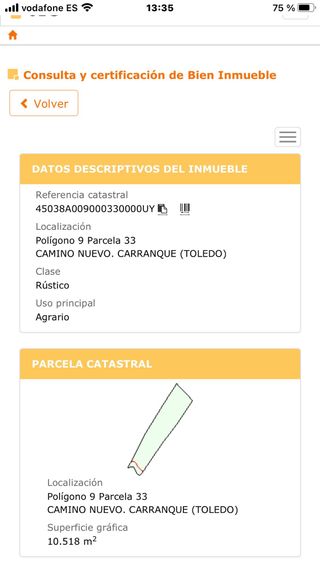 Terreno rustico 10509m Carranque. 22000€