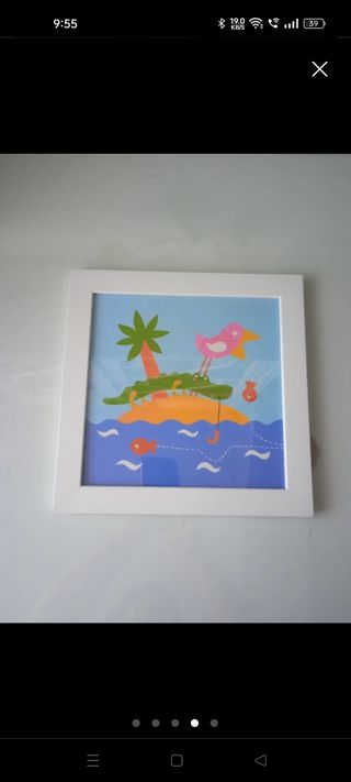 Cortinas infantil Ikea y cuadros