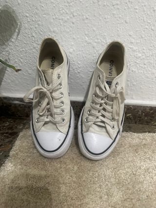 Converse blanco plataforma