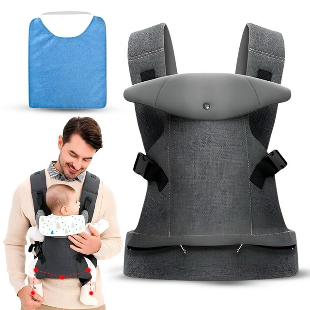 Mochila portabebé y 2 baberos