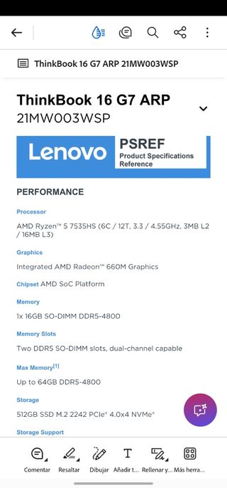 NUEVO Lenovo thinkBook 16 G7 NUEVO