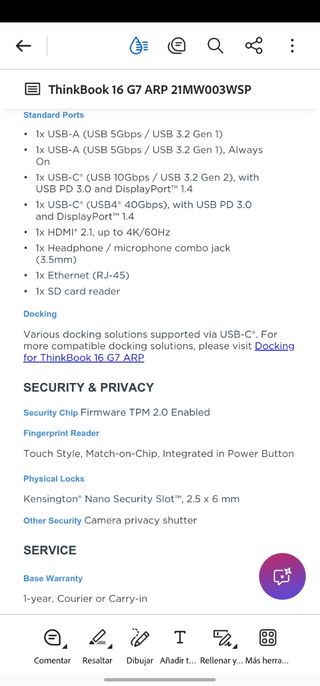 NUEVO Lenovo thinkBook 16 G7 NUEVO