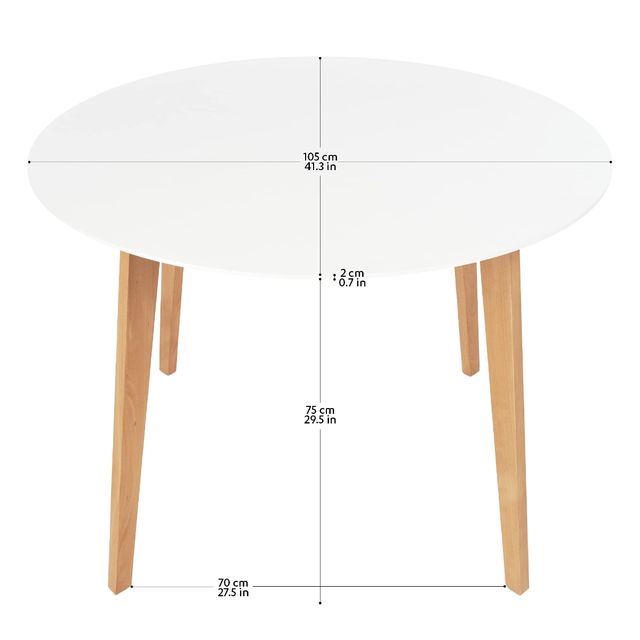 Mesa Redonda diseño escandinavo. 105cm