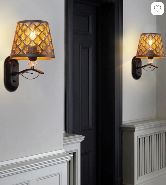 2 APLIQUES DE PARED METÁLICOS NEGROS  INDUSTRIAL