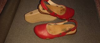 Sandalias piel roja