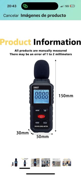 Medidor de decibelios medidor de nivel de sonido de 30 dB a 130 dB con pantalla LCD retroiluminada medidor de ruido para el hogar vecinos ruidosos fábrica