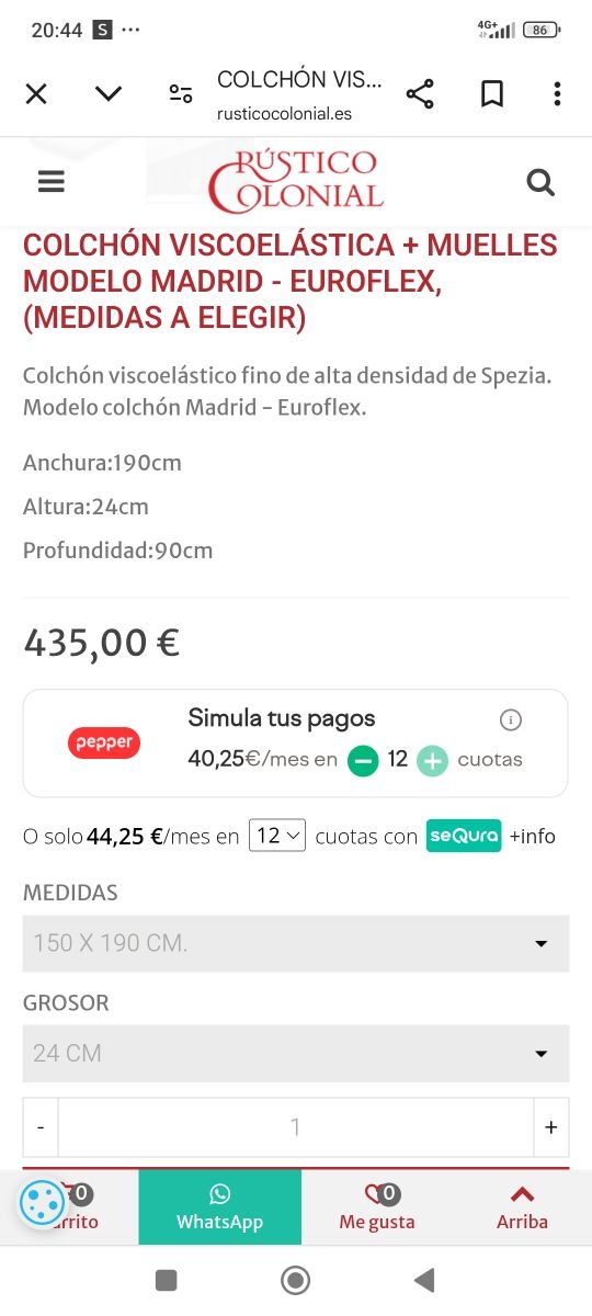 Colchón y somier de gran calidad