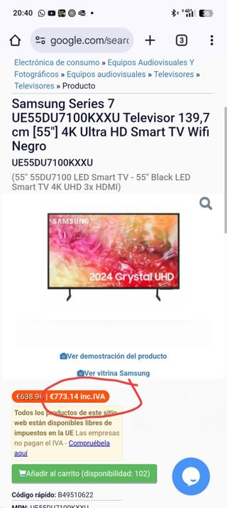 televisor samsung 55"