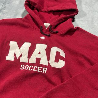 Vintage American Red Gildan “MAC Soccer” Hoodie  Size XL  blend