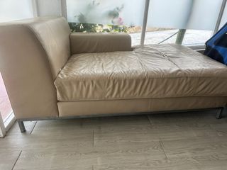 Sofa de piel natural  con chaise long