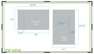 Sofa de piel natural  con chaise long