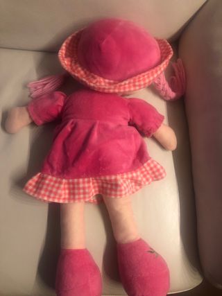 Muñeca de trapo trenzas rosas