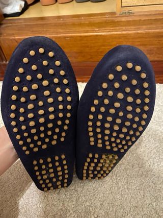 Mocasin de ante azul marino