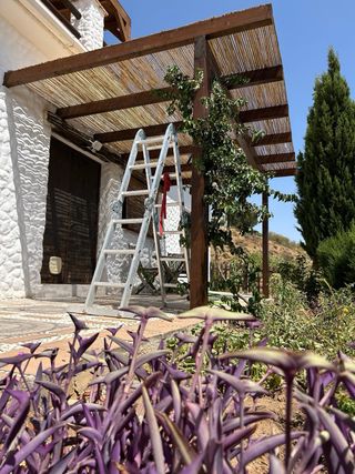 Pérgola madera con cañizo y aislamiento 6x3