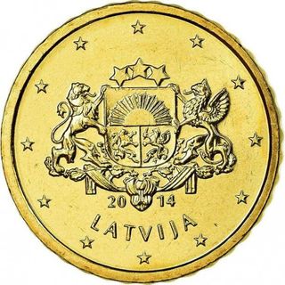 Moneda 50 céntimos € LETONIA 2014 (Escudo Armas)