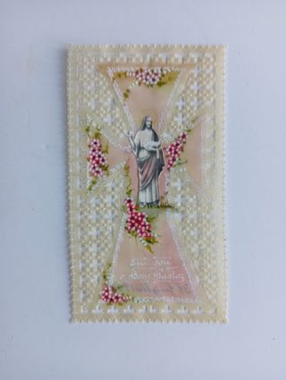 Antica immaginetta Sacra realizzata a mano cm.7x12