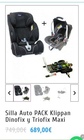 Pack Sillas Klippan Dinofix y Triofix base y espej