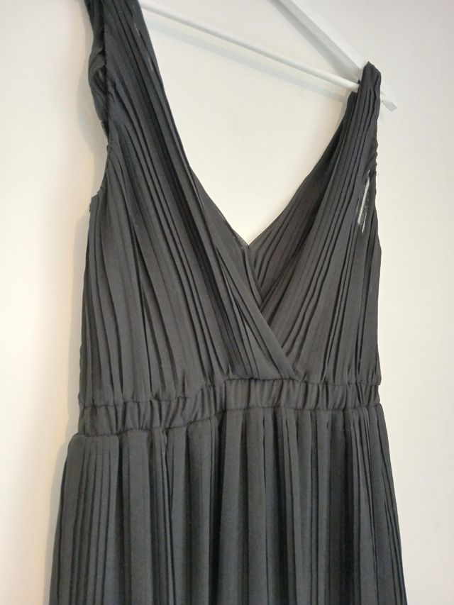 Vestido fiesta corto negro Mango